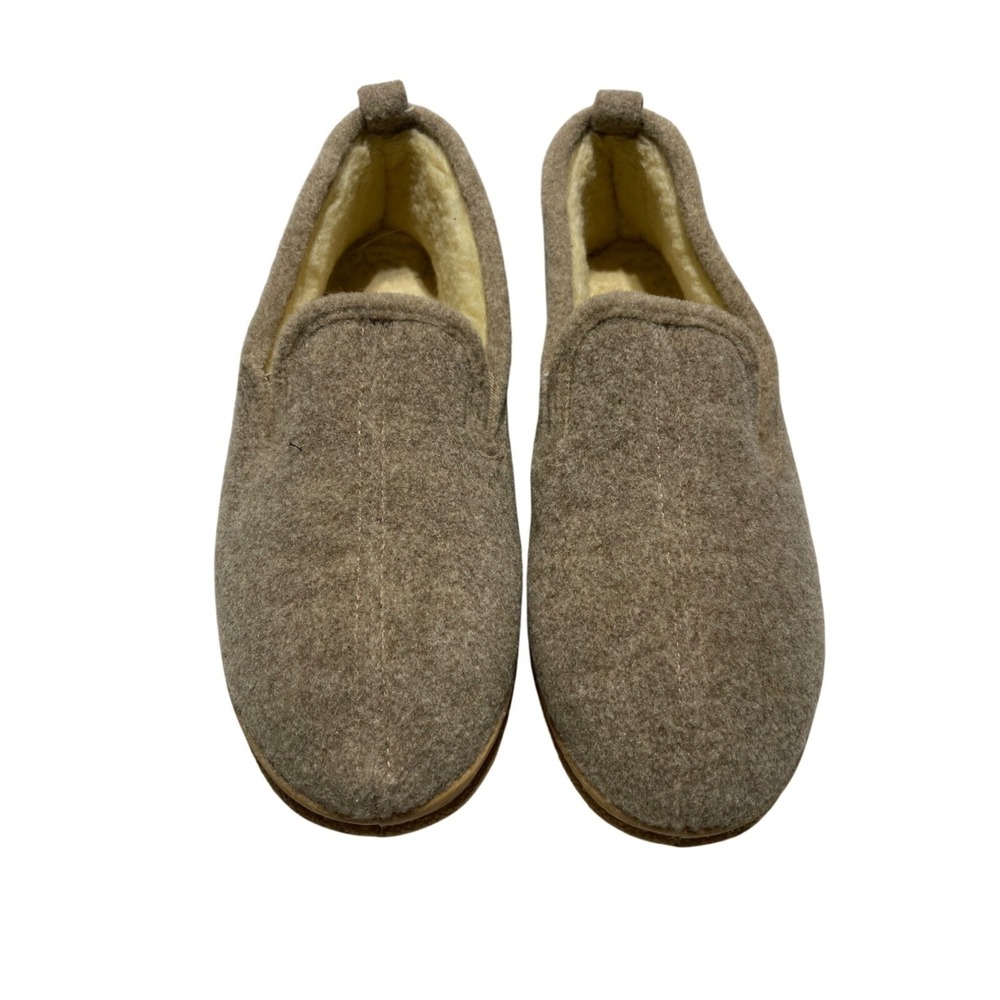 Slippero International Mens Wool‎ Felt Slip-On Slippers With Natural Rubber Sole